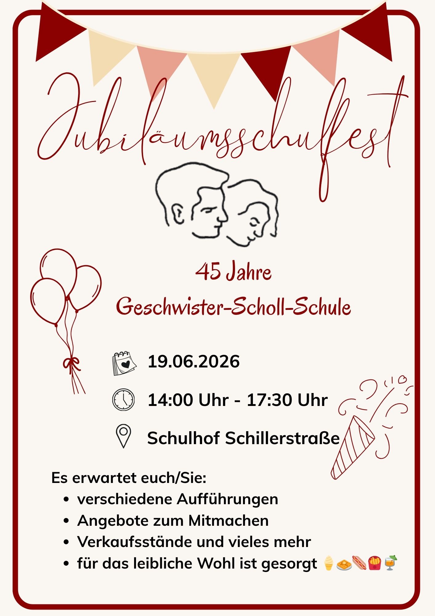 Einladung zum Jubiläumsschulfest